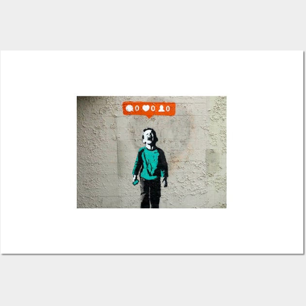 Banksy 0 Likes Art Social Media Lover Wall Art by SharpWallArts
